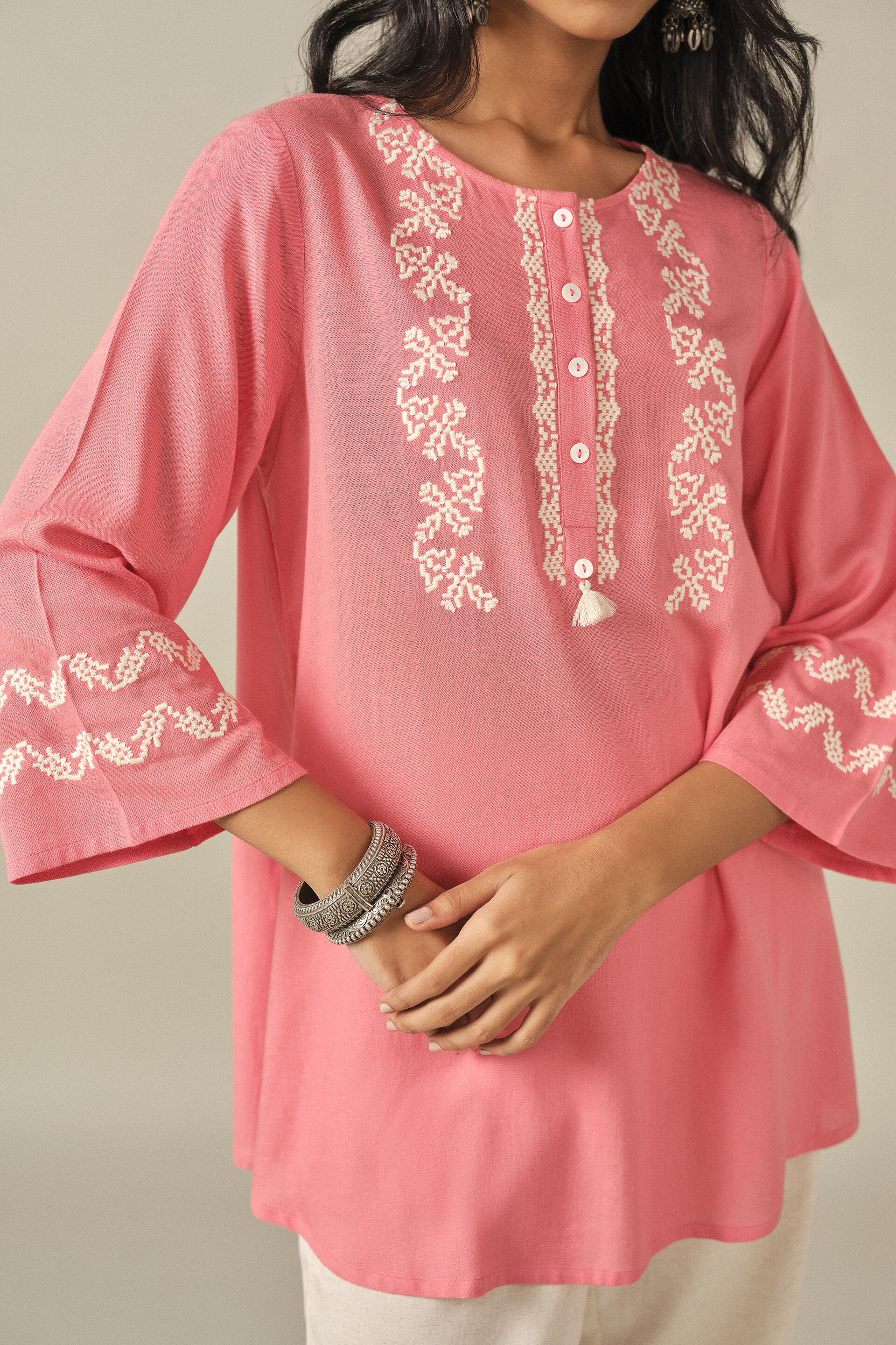 A-line Tunic in Pink, Pink, image 2